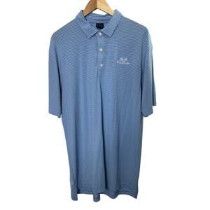 Dunning Golf Blue Stripe Short Sleeve Polo Shirt Men's XL Blue Monster